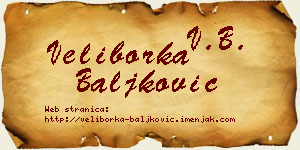 Veliborka Baljković vizit kartica